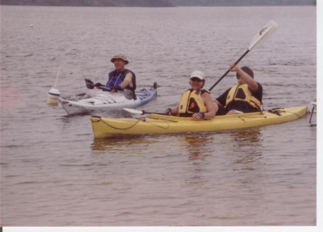 Frank, Mary Helen and Tommy Kayaking 2007